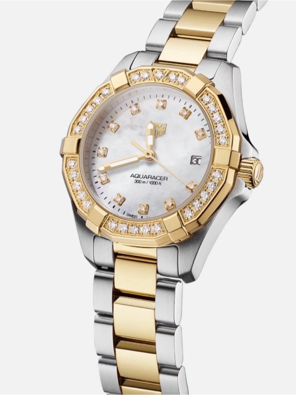 Tag Heuer Two-Tone 18k plated and mother of pearl Diamond Bezel Women's Watch